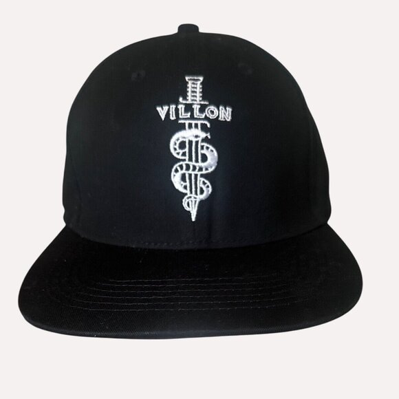 Villon cognac Black Snapback Cap With Embroidered Logo - Picture 1 of 7
